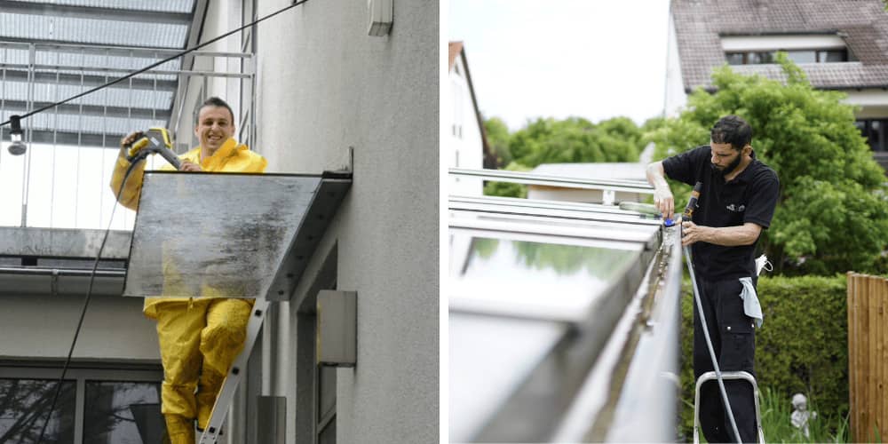 Einsatz unseres Teams beim Wintergarten reinigen in Grefrath